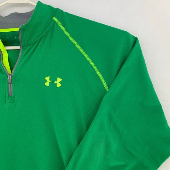 Under Armour Men's Green HeatGear 1/4 Zip Pullover Size XL - Picture 4 of 14